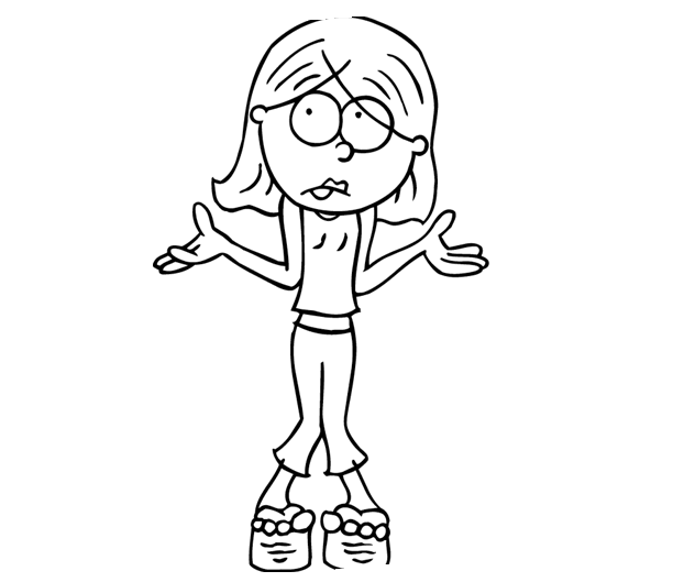 coloriage lizzie mc guire indecise